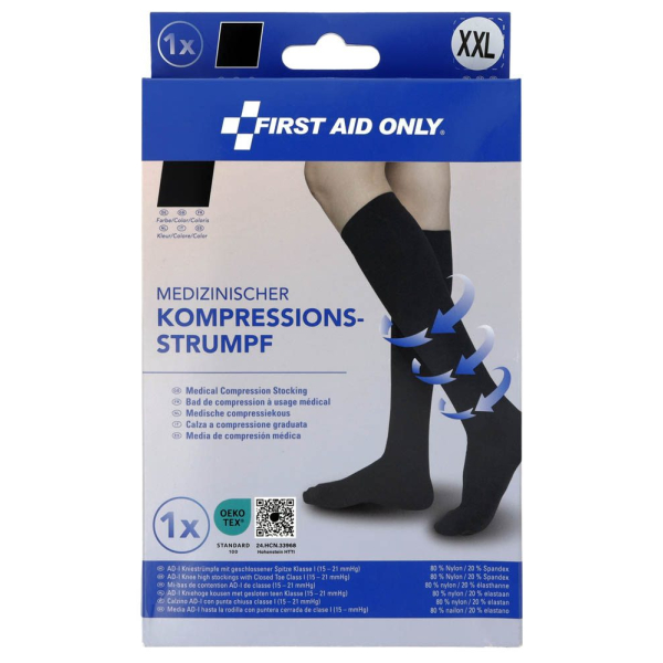 4027521537286 - Kompressionsstrümpfe geschlossene Spitze schwarz Größe XXL 4027521537286 FIRST AID ONLY