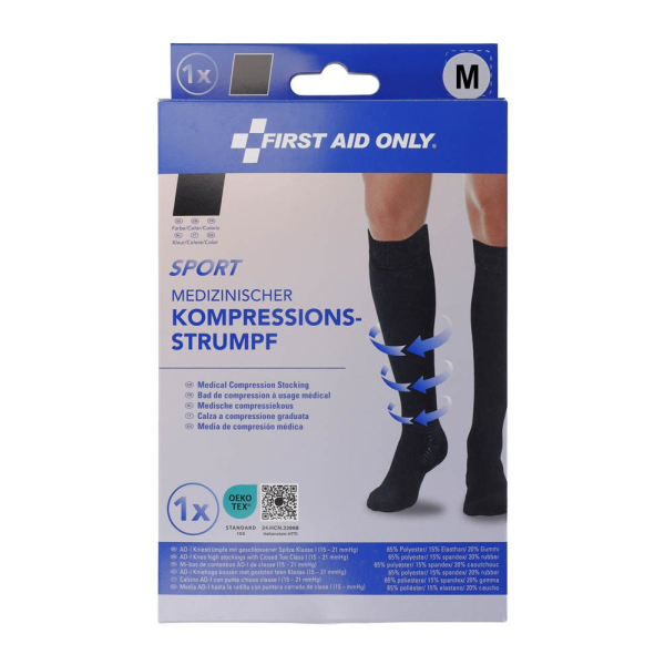 4027521537330 - Kompressionsstrümpfe geschlossene Spitze SPORT schwarz Größe M 4027521537330 FIRST AID ONLY