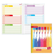 Display Hausaufgabenhefte Klasse 1 - 4, je 10 hefte pro Klasse 89493 Klipp & Klar, Hausaufgaben / liniert, A5, orange, 48 Blatt / 96 Seiten