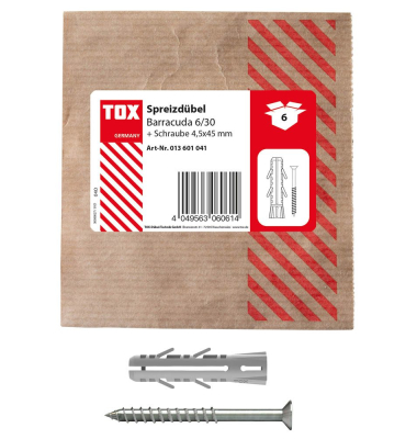 BARRACUDA 013601041 Dübel mit Schrauben Ø 6,0 mm x 30,0 mm