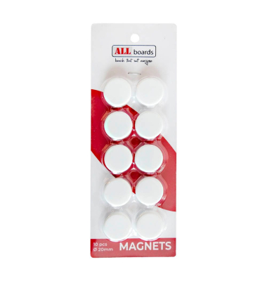 Magnet weiß, Kunststoff Ø 2,0 x 0,6 cm