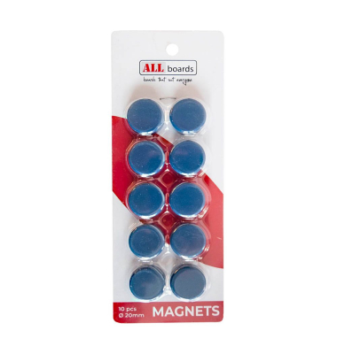 Magnet blau, Kunststoff Ø 2,0 x 0,6 cm