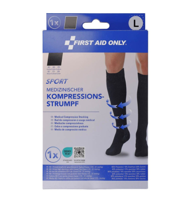 Kompressionsstrümpfe, geschlossene Spitze SPORT schwarz Größe L Kompressionsstrümpfe, geschlossene Spitze SPORT schwarz Größe L