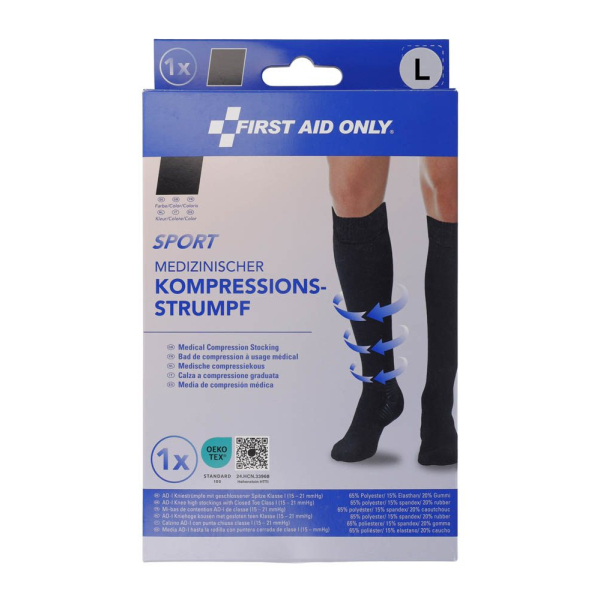 4027521537347 - Kompressionsstrümpfe geschlossene Spitze SPORT schwarz Größe L 4027521537347 FIRST AID ONLY 4027521537347 - Kompressionsstrümpfe geschlossene Spitze SPORT schwarz Größe L 4027521537347 FIRST AID ONLY