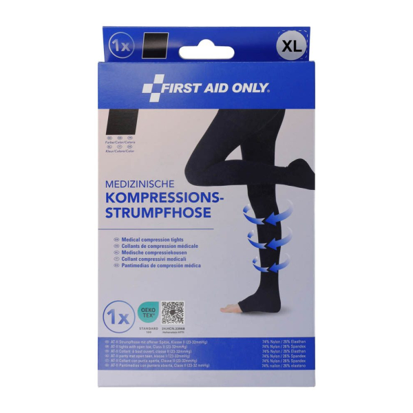 4027521537477 - Kompressionsstrumpfhose offene Spitze schwarz Größe XL 4027521537477 FIRST AID ONLY
