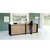 Empfangstheke Marino up & down für 1 Person, eiche 328,0 x 98,0 x 112,0 cm