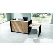 Empfangstheke Marino up & down für 2 Personen, eiche 253,0 x 98,0 x 112,0 cm