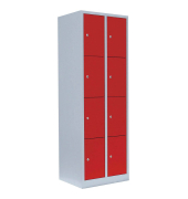 Schließfachschrank lichtgrau, feuerrot 520424, 8 Schließfächer 60,0 x 50,0 x 180,0 cm