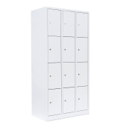 Schließfachschrank signalweiß 520437, 12 Schließfächer 88,5 x 50,0 x 180,0 cm