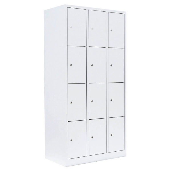 4061815518063 - Schließfachschrank signalweiß 520437 12 Schließfächer 885 x 500 x 1800 cm 4061815518063 LÜLLMANN