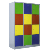 Schließfachschrank lichtgrau, bunt X-523432, 12 Schließfächer 118,5 x 50,0 x 180,0 cm