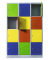 Schließfachschrank lichtgrau, bunt X-523432, 12 Schließfächer 118,5 x 50,0 x 180,0 cm