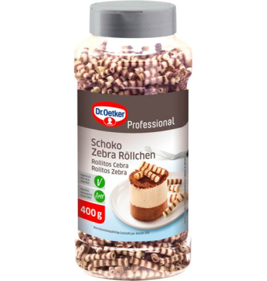Dr.Oetker Schoko Zebra Röllchen Dekor 400,0 g Dr.Oetker Schoko Zebra Röllchen Dekor 400,0 g