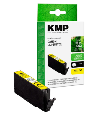 Druckerpatrone CLI-551 XL Y 1518,4009 (kompatibel zu Canon CLI-551 XL Y), gelb, ca. 705 Seiten