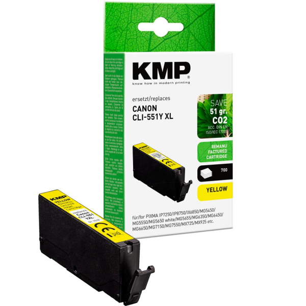 4011324000993 - gelb Druckerpatrone kompatibel zu Canon CLI-551 XL Y 4011324000993 KMP 4011324000993 - gelb Druckerpatrone kompatibel zu Canon CLI-551 XL Y 4011324000993 KMP
