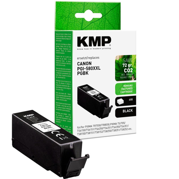 4011324001105 -  schwarz Druckerpatrone kompatibel zu Canon PGI-580XXL PGBK 4011324001105 KMP