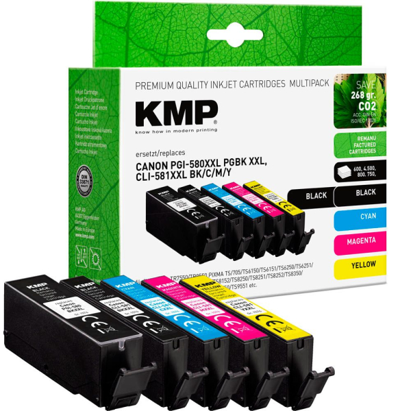 4011324001150 - 1x pigmentschwarz 1x schwarz 1x cyan 1x magenta 1x gelb Druckerpatronen kompatibel zu Canon PGI-580XXL PGBK CLI 581XXL BK C M Y 5er-Set 4011324001150 - 1x pigmentschwarz 1x schwarz 1x cyan 1x magenta 1x gelb Druckerpatronen kompatibel zu Canon PGI-580XXL PGBK CLI 581XXL BK C M Y 5er-Set
