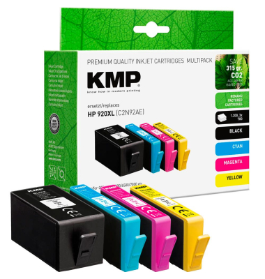 Druckerpatrone HP 920XL 1717,4005 (kompatibel zu HP 920XL (C2N92AE)), schwarz/cyan/magenta/gelb, 1 x ca. 1200 Seiten, 3 x ca. 70