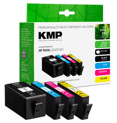  schwarz, cyan, magenta, gelb Druckerpatronen kompatibel zu HP 903XL (3HZ51AE), 4er-Set