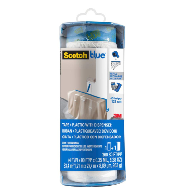 Blue™ Abdeckfolie mit Abroller transparent 122,0 cm x 27,4 m 1 Rolle