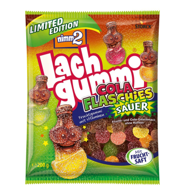 Lachgummi Cola Flaschies Sauer Limited Edition Fruchtgummi 200,0 g