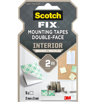 FIX™ doppelseitige Klebepads für max. 2,0 kg 25,0 x 25,0 mm