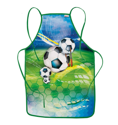 Jungen Kinder Malschürze Fußball blau Einheitsgröße