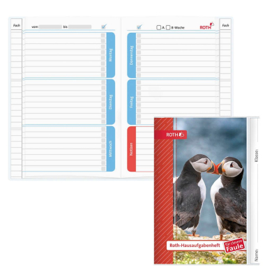 Display Hausaufgabenhefte Klasse 1 - 4, je 10 hefte pro Klasse 89511 für clevere Faule, Hausaufgaben / liniert, A5, weiß, 52 Bla