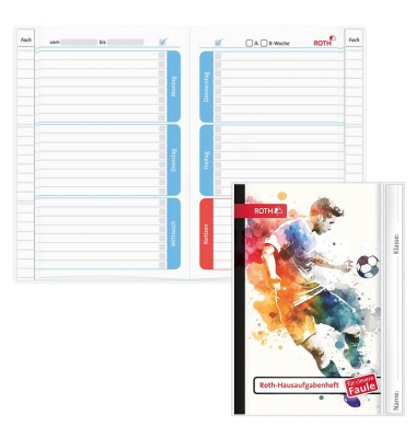 Hausaufgabenheft 89518 für clevere Faule, Hausaufgaben / liniert, A5, bunt, 52 Blatt / 104 Seiten