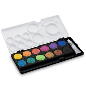 aquaplus schwarz Wasserfarbkasten 12 Farben