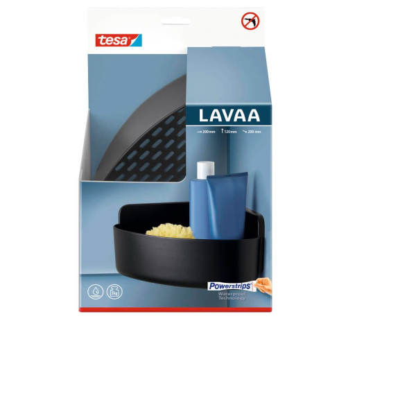 4063565153549 - Lavaa Eck-Duschkorb m schwarz matt - Duschablage zur Wandmontage ohne Bohren inkl ® Powerstrips Waterproof Strips xl - 200 mm x 120 mm x 200 mm 4063565153549 - Lavaa Eck-Duschkorb m schwarz matt - Duschablage zur Wandmontage ohne Bohren inkl ® Powerstrips Waterproof Strips xl - 200 mm x 120 mm x 200 mm