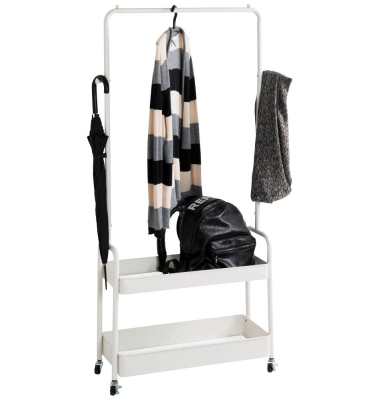 Rollgarderobe 54399 weiß Metall 2 Haken 85,0 x 155,0 cm