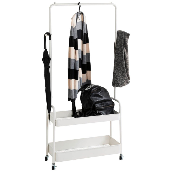 4001070543998 - Rollgarderobe 54399 weiß Metall 2 Haken 850 x 1550 cm 4001070543998 HAKU Möbel 4001070543998 - Rollgarderobe 54399 weiß Metall 2 Haken 850 x 1550 cm 4001070543998 HAKU Möbel