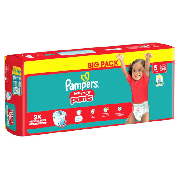 8700216595773 - Windeln baby-dry? BIG PACK Größe Gr5 (11-17 kg) für Babys und Kleinkinder 8700216595773 50 Stück 8700216595773 - Windeln baby-dry? BIG PACK Größe Gr5 (11-17 kg) für Babys und Kleinkinder 8700216595773 50 Stück
