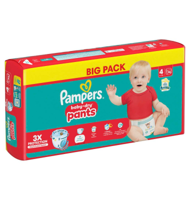 Windeln baby-dry™ BIG PACK  Größe Gr.4 (9-15 kg) für Babys und Kleinkinder 