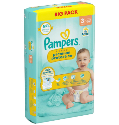 Windeln premium protection™ BIG PACK Größe Gr.3 (6-10 kg) für Babys und Kleinkinder