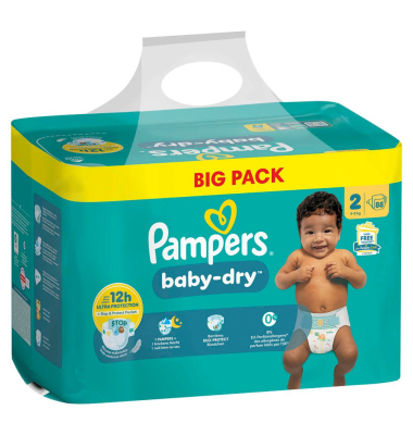 Windeln baby-dry™ BIG PACK  Größe Gr.2 (4-8 kg) für Neugeborene