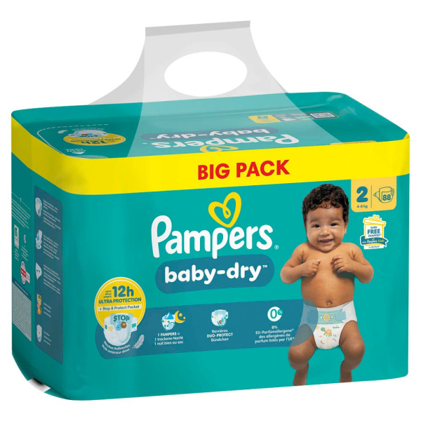 8700216754156 - Windeln baby-dry? BIG PACK Größe Gr2 (4-8 kg) für Neugeborene 8700216754156 88 Stück 8700216754156 - Windeln baby-dry? BIG PACK Größe Gr2 (4-8 kg) für Neugeborene 8700216754156 88 Stück