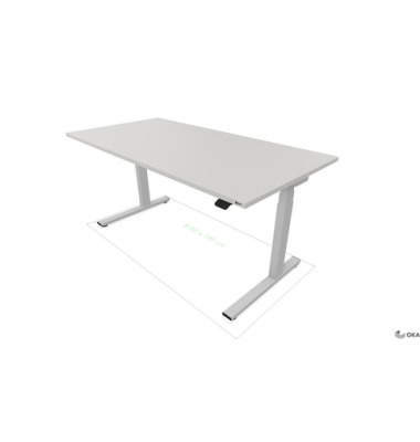 Schreibtisch Schreibtisch, rechteckig, lichtgrau / silber