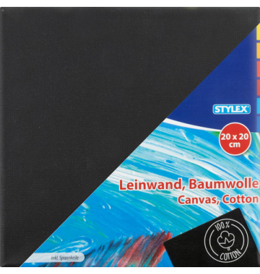 Keilrahmen schwarz, 28597, 20x20cm, quadratisch