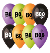Luftballon 8ST Halloween Boo fbg.sort.