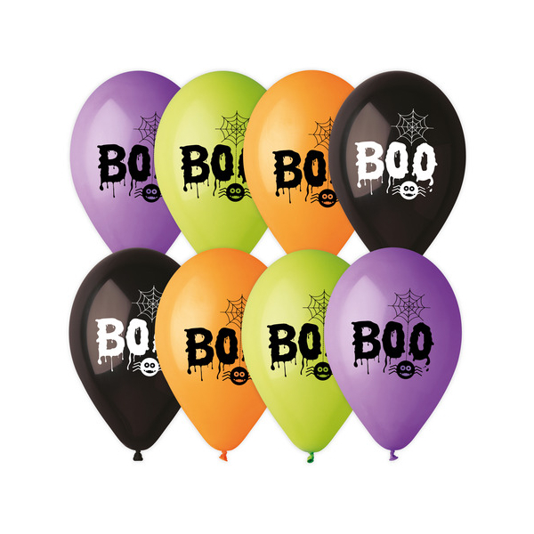 10 Stück KARALOON Luftballon 8ST Halloween Boo fbg.sort. 4250554617834 KARALOON 8 Stück