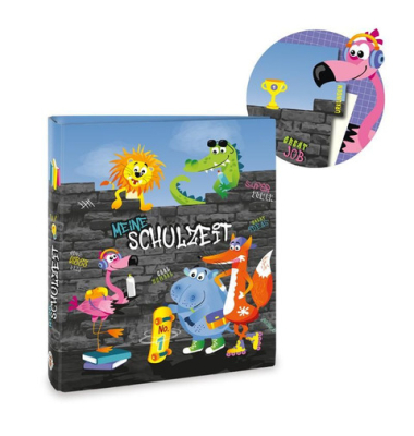 Zeugnismappe ABC-5 965783, bunt "Happy School", A4, 5 Registerseiten
