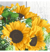 Motivservietten 210880, mehrfarbig / Sonnenblumenstrau&szlig;, 3-lagig, 25x25cm