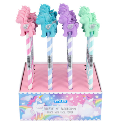 Bleistift mit Radiergummi Einhorn