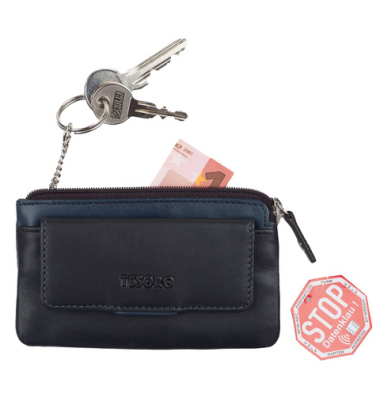 Schlüsseltasche RFID schwarzdunkelblau
