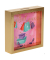 Spardose m. Glasfront goldpink