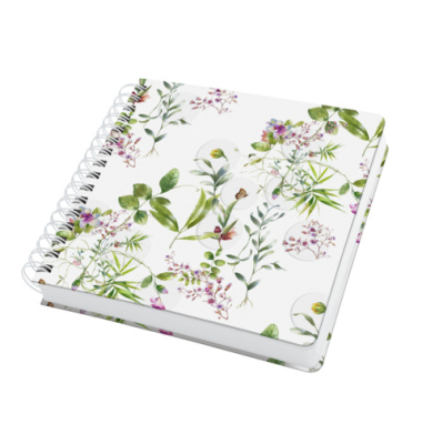 Notizbuch JQ101, Spiral-Notizbuch, wei&szlig;, A5, blanko, 120g, 120 Blatt / 240 Siten