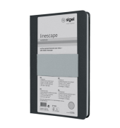 Notizbuch LS206, Linescape, grau, A5, kariert, 80g, 88 Blatt / 176 Seiten