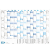Wandkalender A1+ 2026 blau